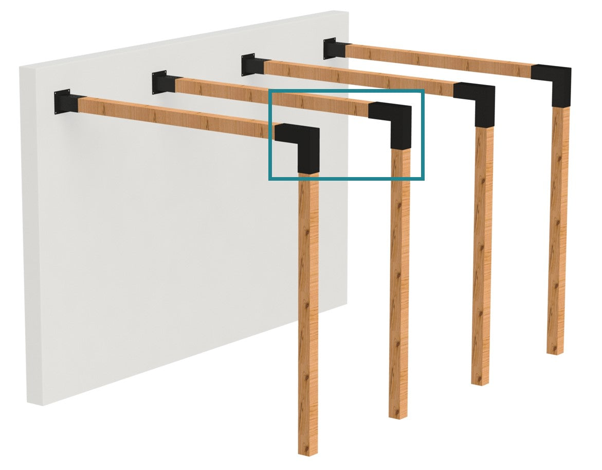 Two Arm Pergola L-Bracket for 90x90 Timber Posts | 2 Pack