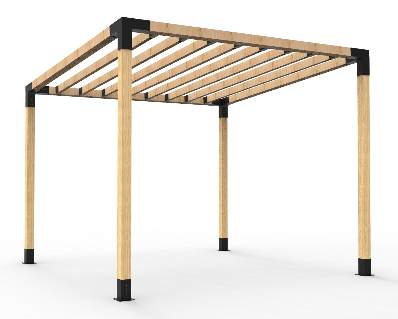 Angled Pergola with 8 Rafters_3