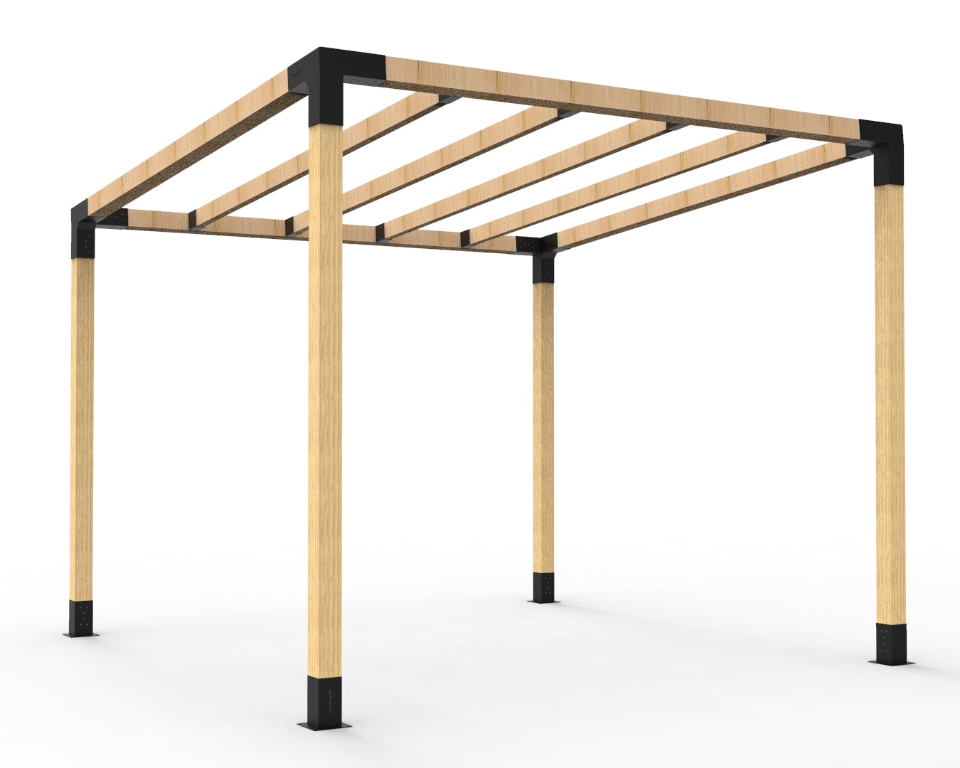 Angled Pergola with 4 Rafters