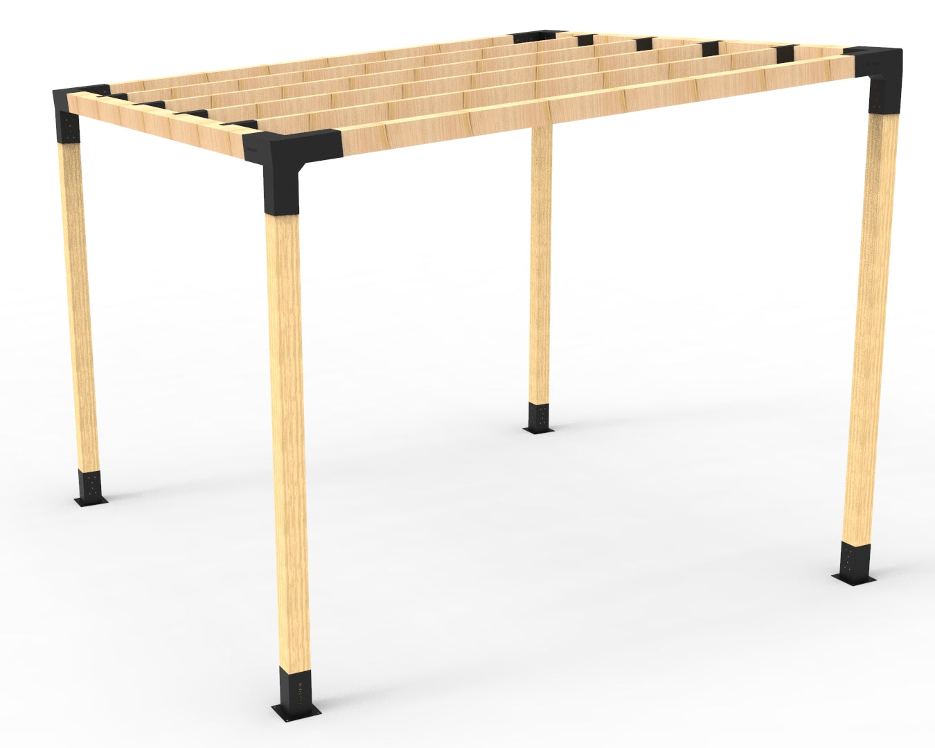 Angled Pergola Kit for 90x90 Timber Posts with Top Rafter Brackets