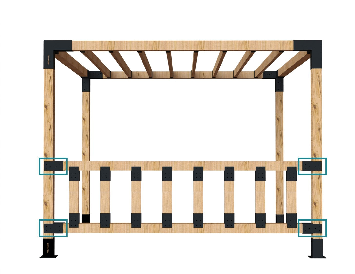 Modaprax 90x90 Wall Posts_Side Railing for Bulustrde