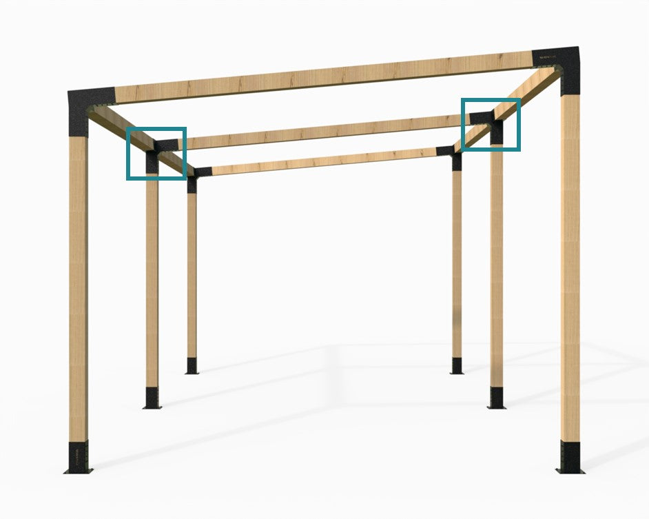 Upward & Downward Slope Angled Extension Pergola Bracket for 90x90 Timber Posts