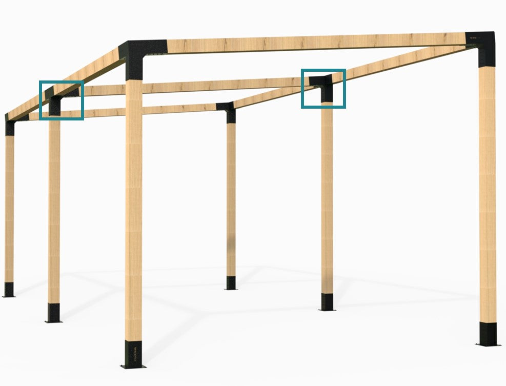 Upward & Downward Slope Angled Extension Pergola Bracket for 90x90 Timber Posts